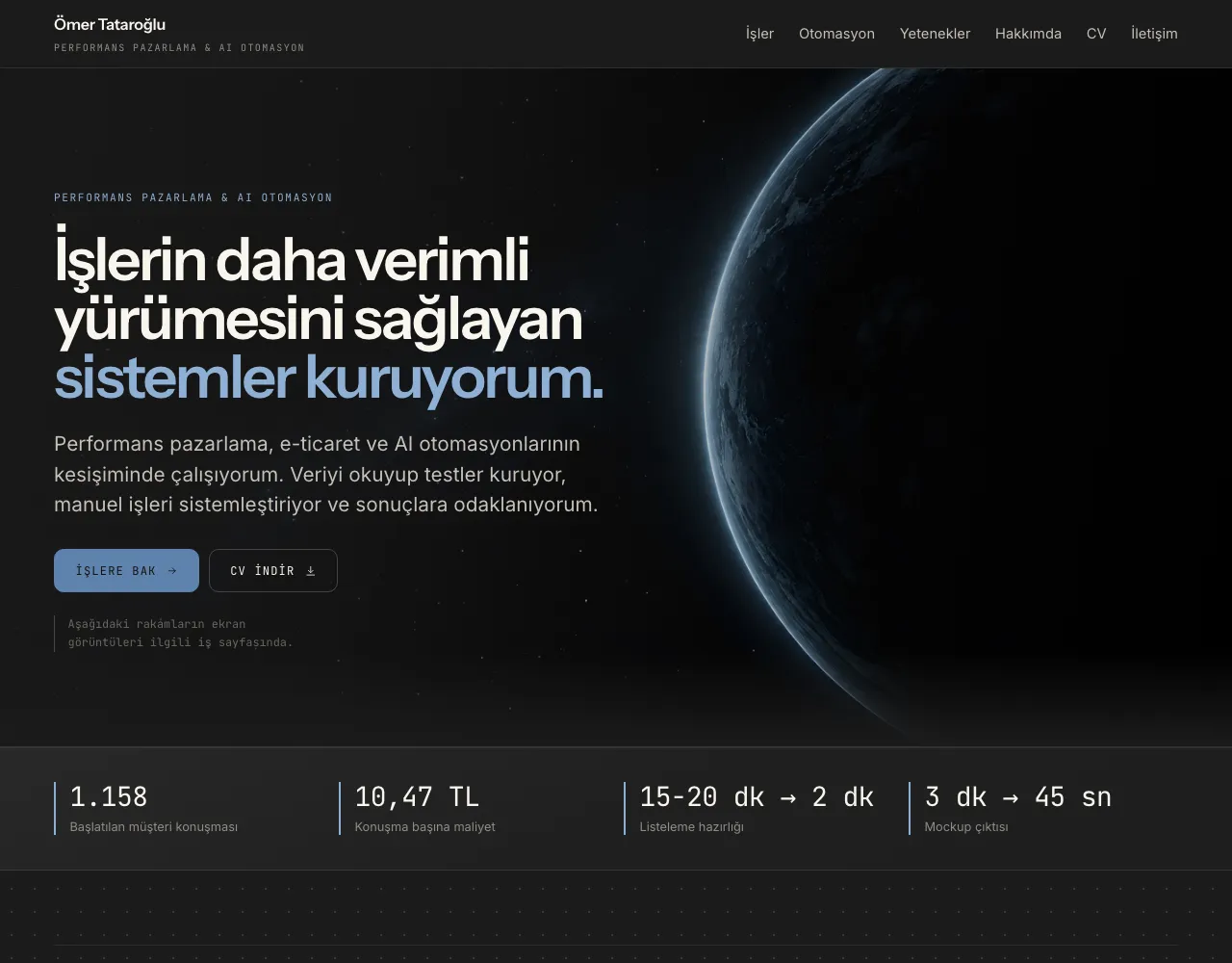 Bu site: portfolyo değil, kanıt dosyası