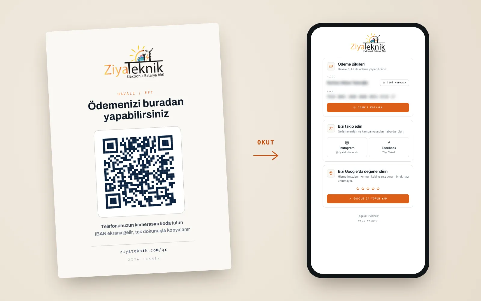Ziya Teknik QR kanalı: dükkândaki müşteriyi dijitale taşımak